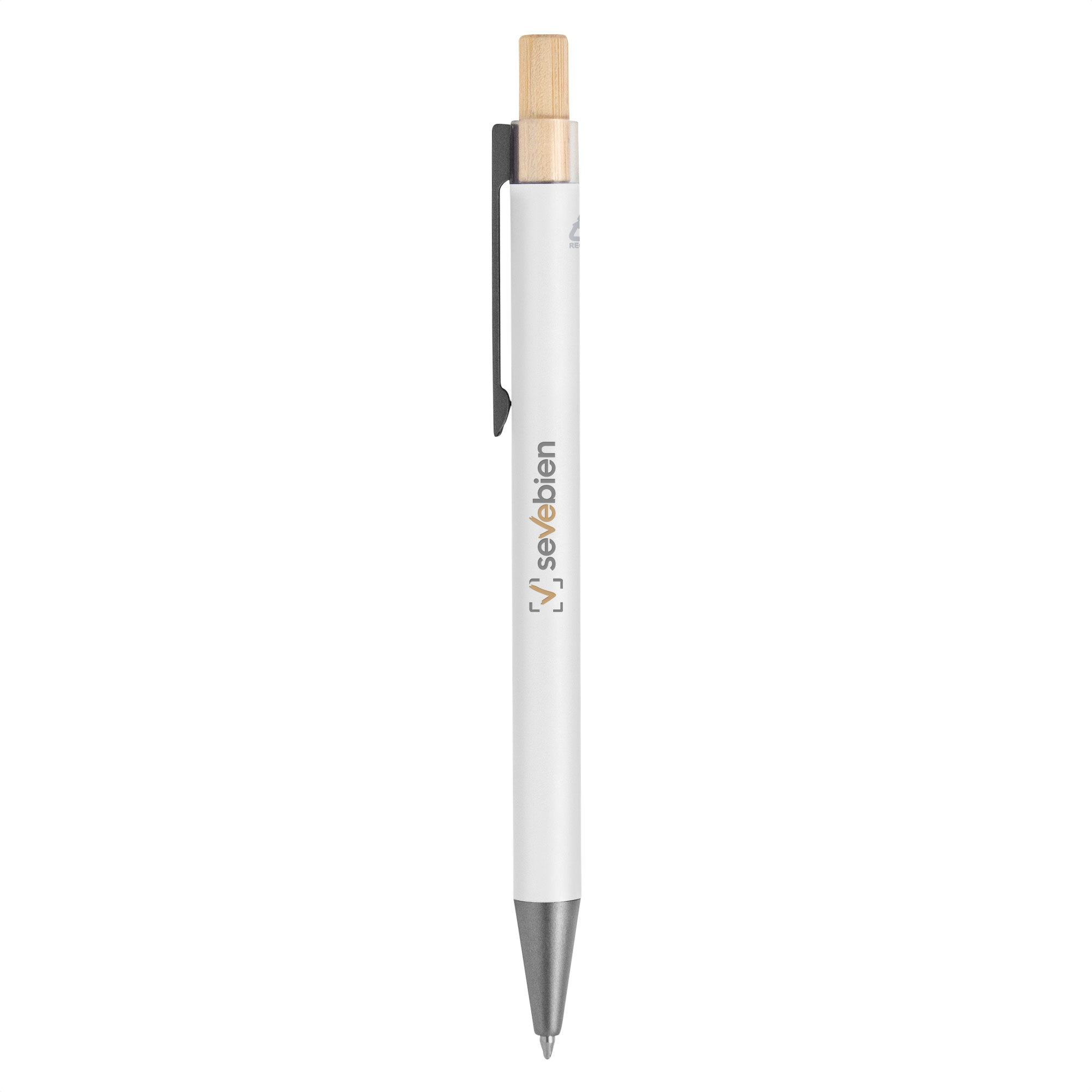 alt__promocional_publicitario_estuche_boligrafo_Aluminio-Reciclado-BP328_blanco_2_logo Bolígrafo "VUMY" - Imagen 1